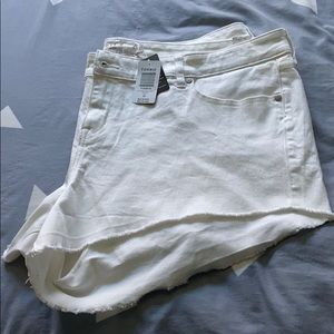 Torrid white jean shorts